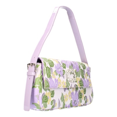 Front view of #10524 LILAC/GREEN/YELLOW FLORAL