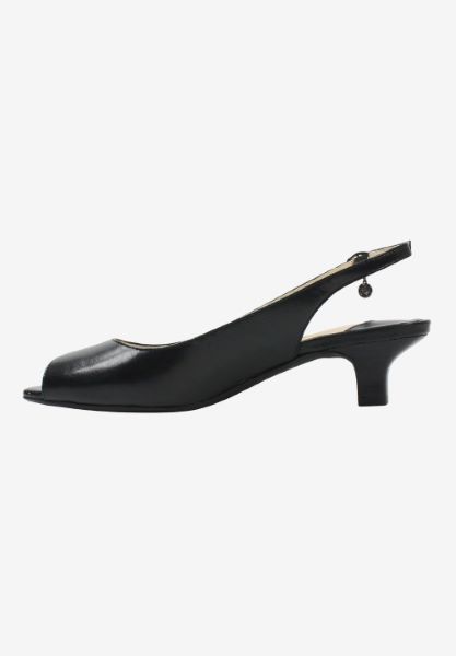 Left side view of Aldene Black Kidskin
