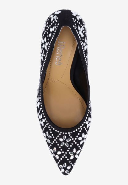 Top view of Barlow BLACK SUEDE/RHINESTONES