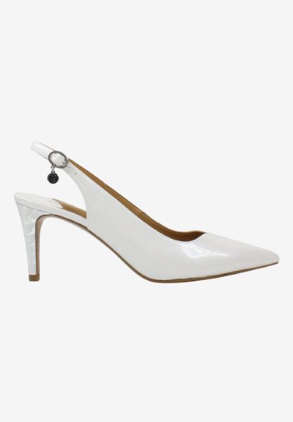Right side view of Belamie White Pearl Patent