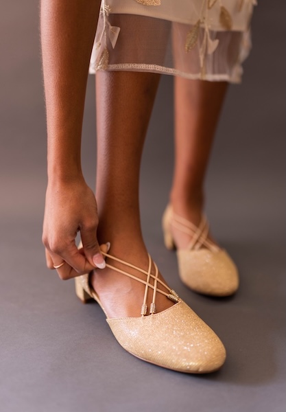 Bottom view of Charolette GOLD DANCE GLITTER