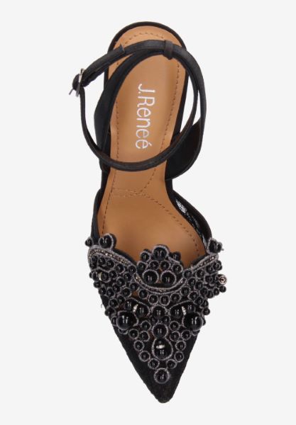 Top view of Desdemona BLACK FLORAL LACE