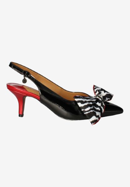 Right side view of Devika BLACK/RED/WHITE
