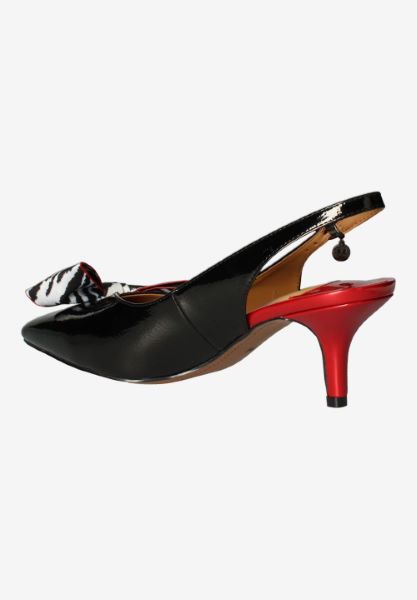 Back view of Devika BLACK/RED/WHITE
