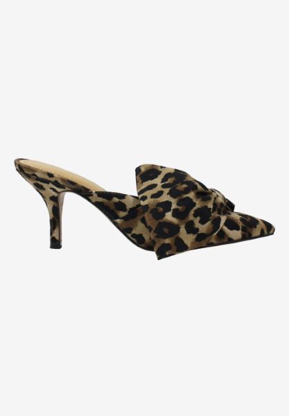 Right side view of Elonna Brown Black Animal Print