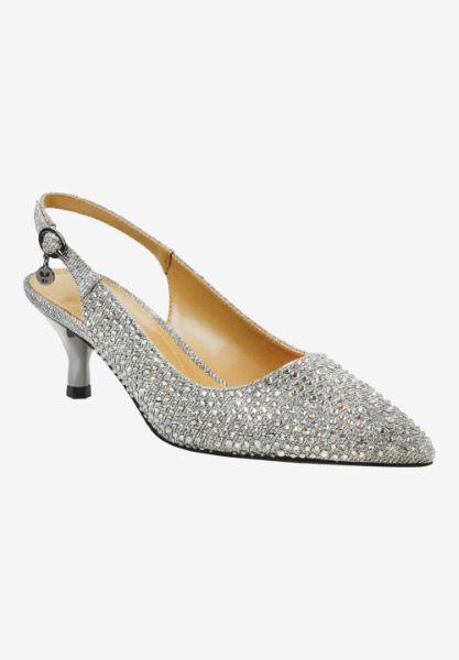 Front view of Ferryanne PEWTER GLITTER/RHINESTONES