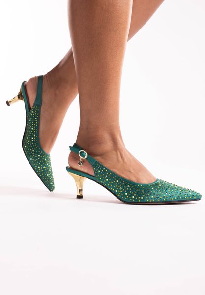 Lifestyle image of Ferryanne GREEN OMBRE SATIN/STONES