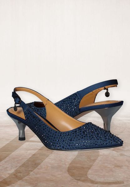 Lifestyle image of Ferryanne NAVY SATIN/RHINESTONES