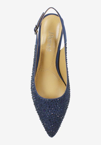 Top view of Ferryanne NAVY SATIN/RHINESTONES