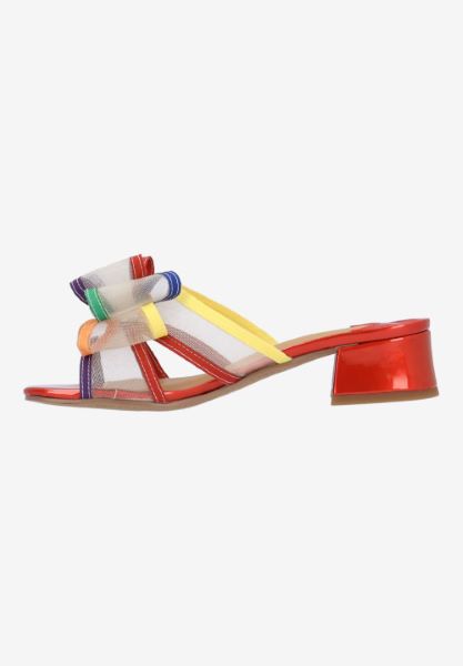 Left side view of Finola BRIGHT MULTI MESH/GROSGRAIN