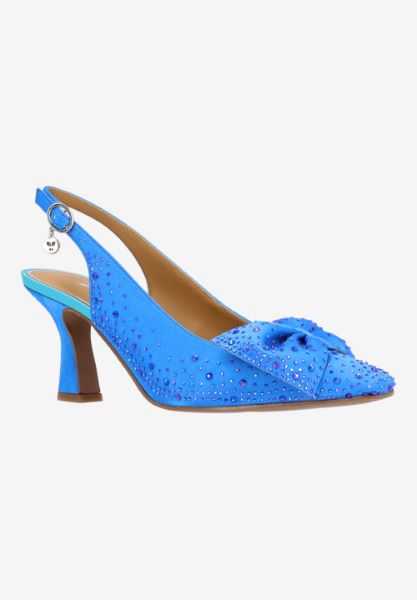 Front view of Harlan BLUE SATIN/STONES