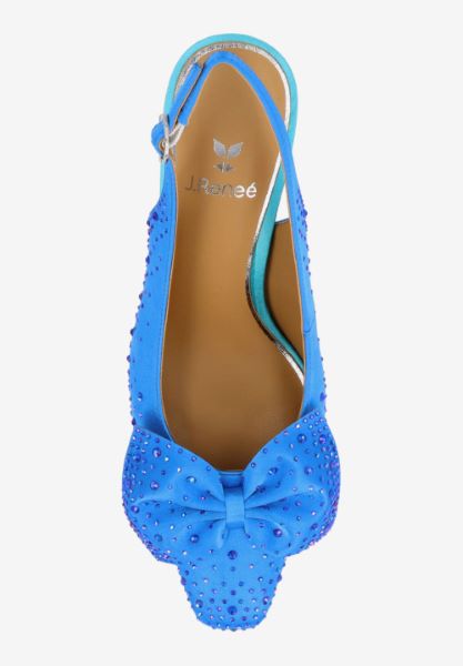 Top view of Harlan BLUE SATIN/STONES