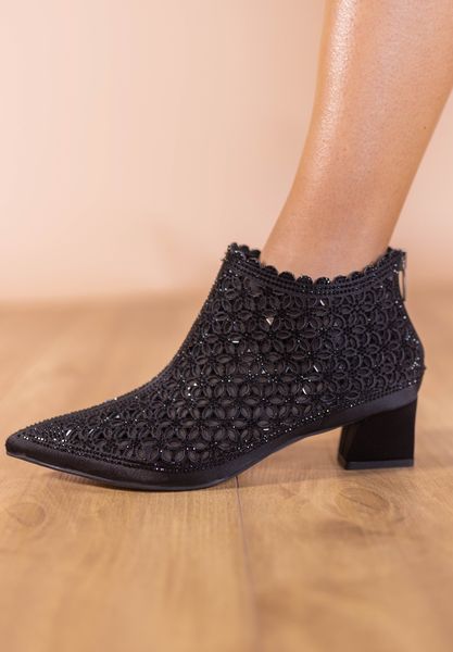 Lifestyle image of Jacinta BLACK SATIN/STONES