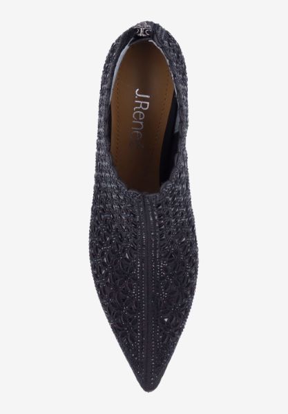 Top view of Jacinta BLACK SATIN/STONES