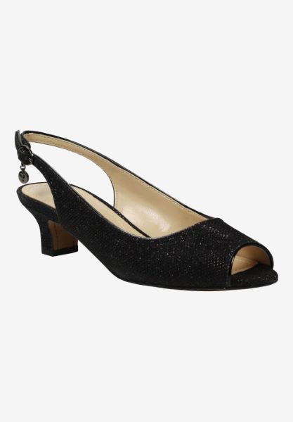 Front view of Jenvey Black Glitter