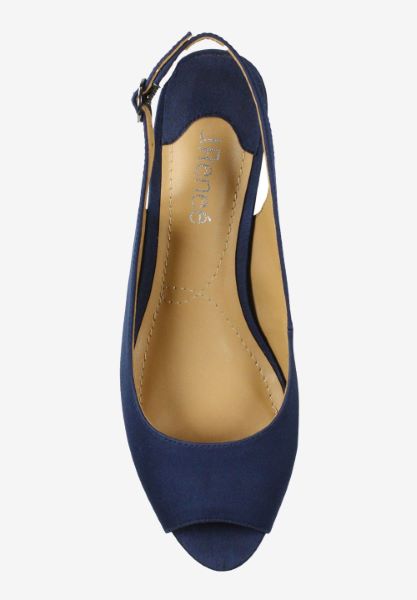 Top view of Jenvey Navy Satin