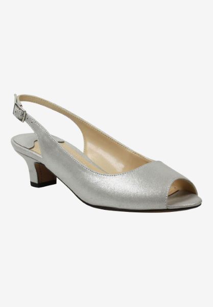 Front view of Jenvey Silver Satin