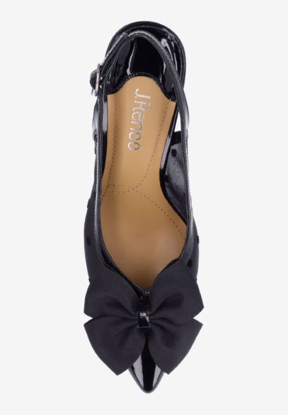Top view of Kadence BLACK PATENT/POLKA DOT MESH