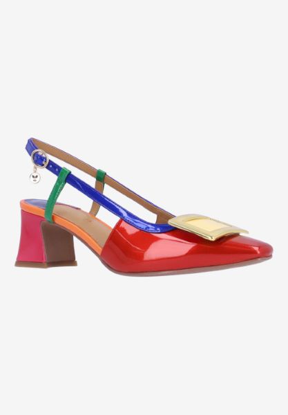 Front view of Kellen RED/BLUE/GREEN PATENT