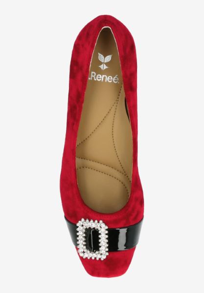 Top view of Kreengle RED/BLACK VELVET/PATENT