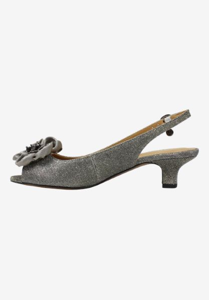Left side view of Leonelle Pewter Glitter