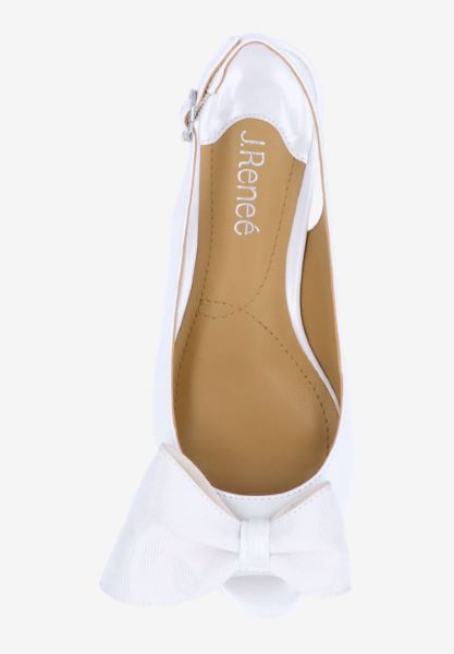 Top view of Lirain WHITE PATENT/GROSGRAIN