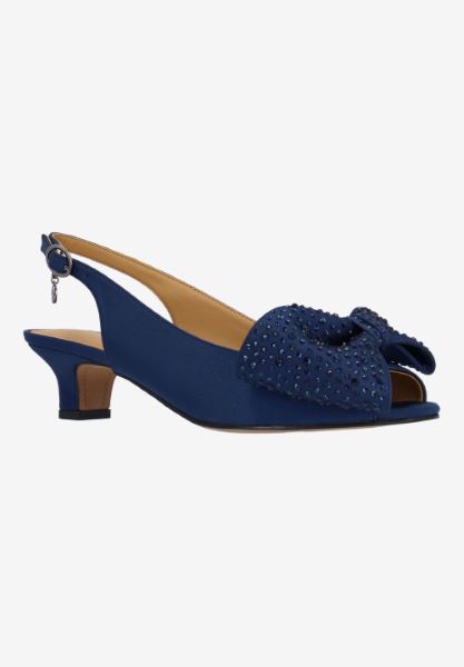 Front view of Lirain NAVY SATIN