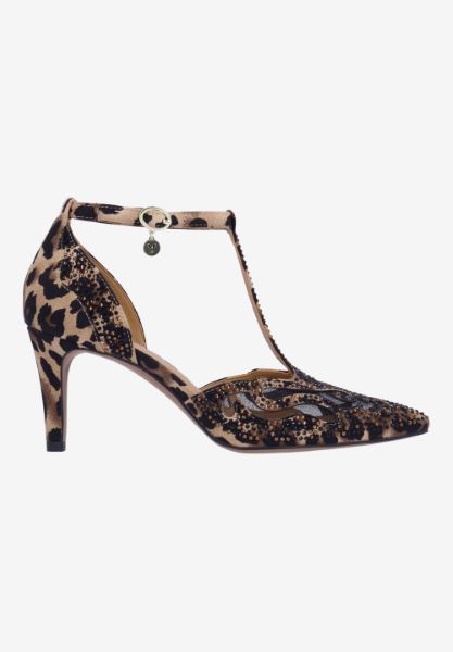 Right side view of Lisha BROWN/BLACK ANIMAL PRINT