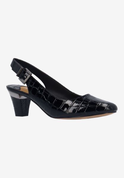 Front view of Malree BLACK CROCO EMBOSSED