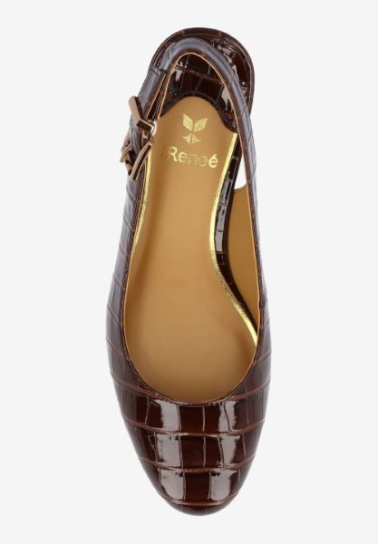 Top view of Malree BROWN CROCO EMBOSSED