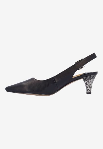 Left side view of Mayetta BLACK KIDSKIN