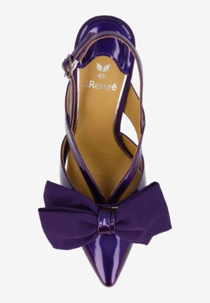 Top view of Morigen PURPLE PATENT/GROSGRAIN