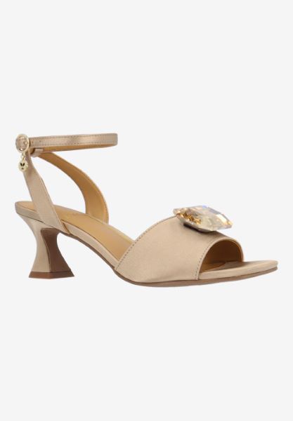 Front view of Nickee BEIGE SATIN
