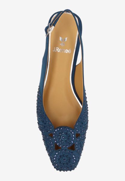 Top view of Nicolette NAVY SATIN/RHINESTONES