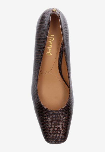 Top view of Olivienne COGNAC LIZARD PRINT