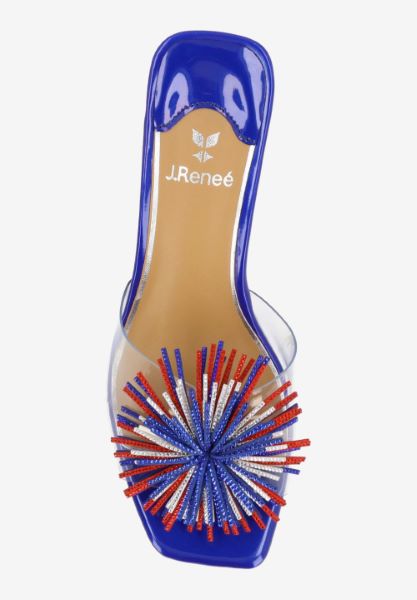 Top view of Ozara CLEAR/BLUE/WHITE/RED PATENT