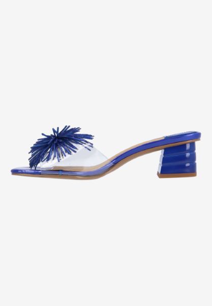 Left side view of Ozara CLEAR/ROYAL BLUE PATENT