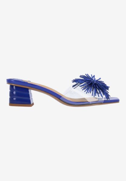 Right side view of Ozara CLEAR/ROYAL BLUE PATENT