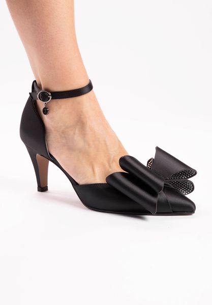 Lifestyle image of Pammie BLACK SATIN/CLEAR STONES