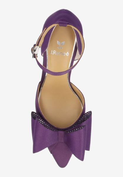 Top view of Pammie PURPLE SATIN/STONES