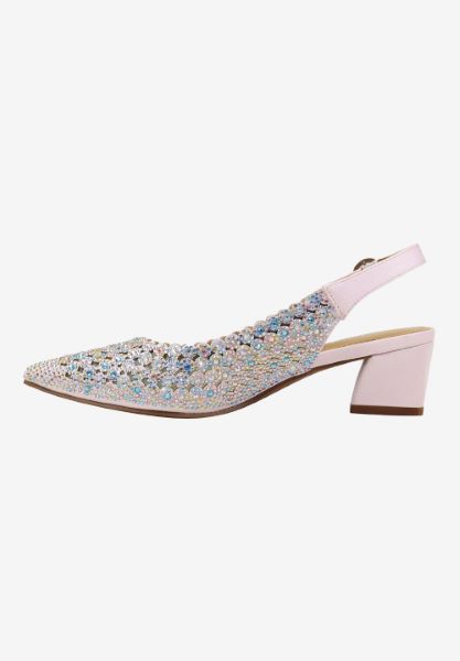 Left side view of Pranil PINK PASTEL MULTI SATIN
