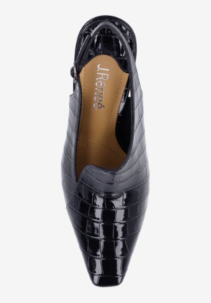 Top view of Prissy BLACK CROCO EMBOSSED