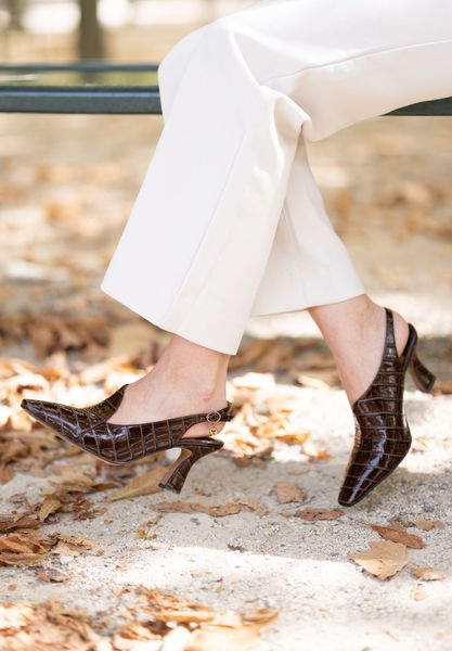 Lifestyle image of Prissy BROWN CROCO EMBOSSED