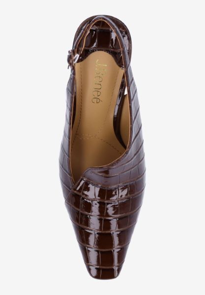 Top view of Prissy BROWN CROCO EMBOSSED
