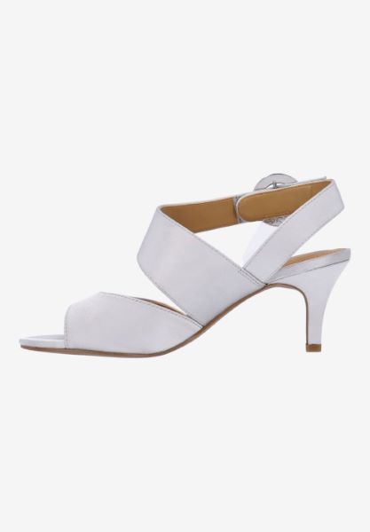 Left side view of Safira STEEL GRAY SATIN