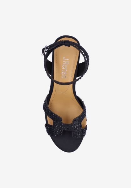 Top view of Sarlon BLACK SATIN/STONES