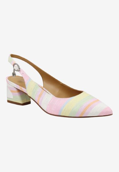 Front view of Shayanne PASTEL STRIPED FABRIC