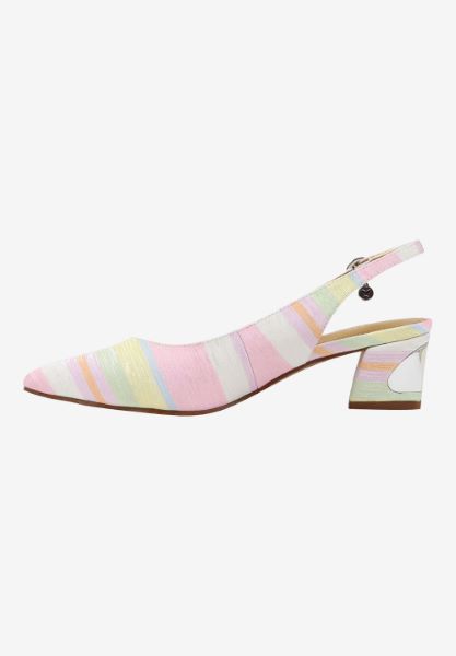 Left side view of Shayanne PASTEL STRIPED FABRIC