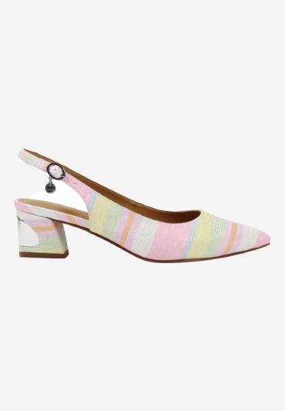 Right side view of Shayanne PASTEL STRIPED FABRIC