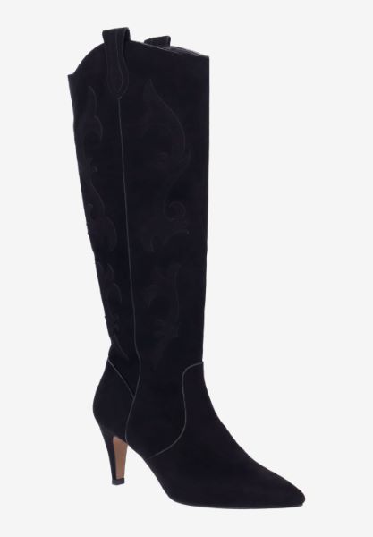 Front view of Siera BLACK SUEDE